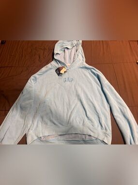 NWT GAP Womens Logo Blue Hoodie Sweatshirt size M